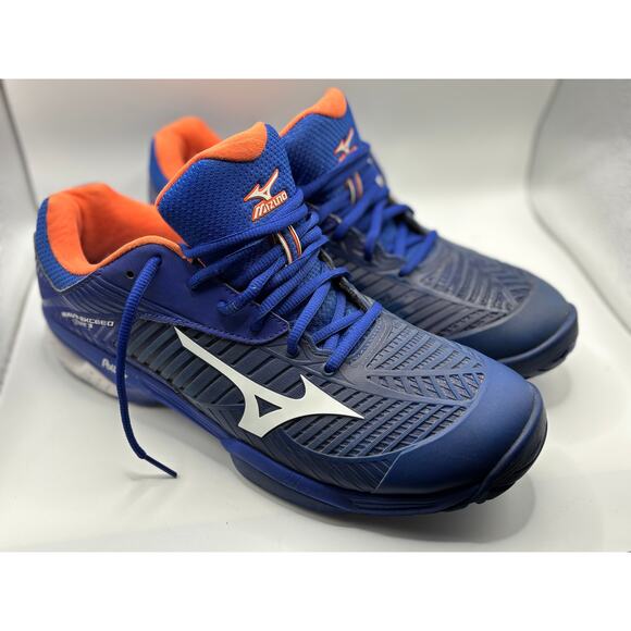 Mizuno Wave Exceed Tour 3 Sneakers in Blue and Orange - Picture 1 of 5